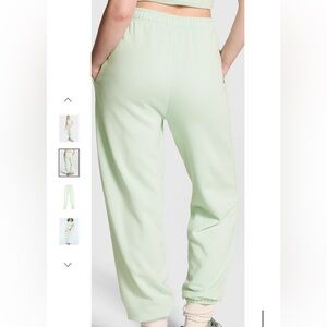 🍀Light Green PINK LOGO IVY FPEECE RELAXED SWEATPANTS